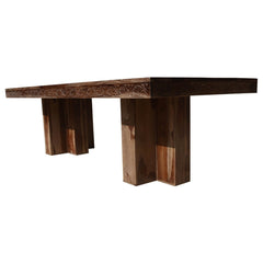 Dallas Ranch Rustic Solid Wood Double Pedestal Large Dining Table