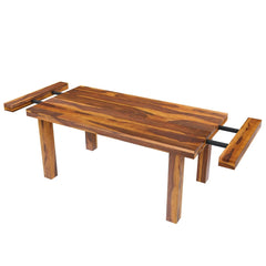 Rustic Solid Wood Extendable Dining Table Honey