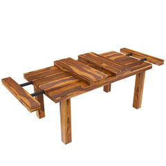 Rustic Solid Wood Extendable Dining Table Honey