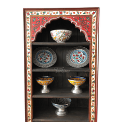 Mughal Hand Painted Solid Wood Bookshelf B20