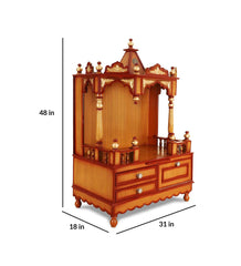 Sheesham Wood Handmade Mandir Home Temple In Brown