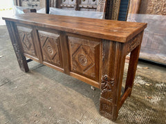 Indian Hand Carved Solid Wood Console Hall Table
