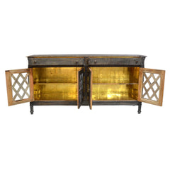 French Arch Style Solid Wood 4 Door Sideboard A9