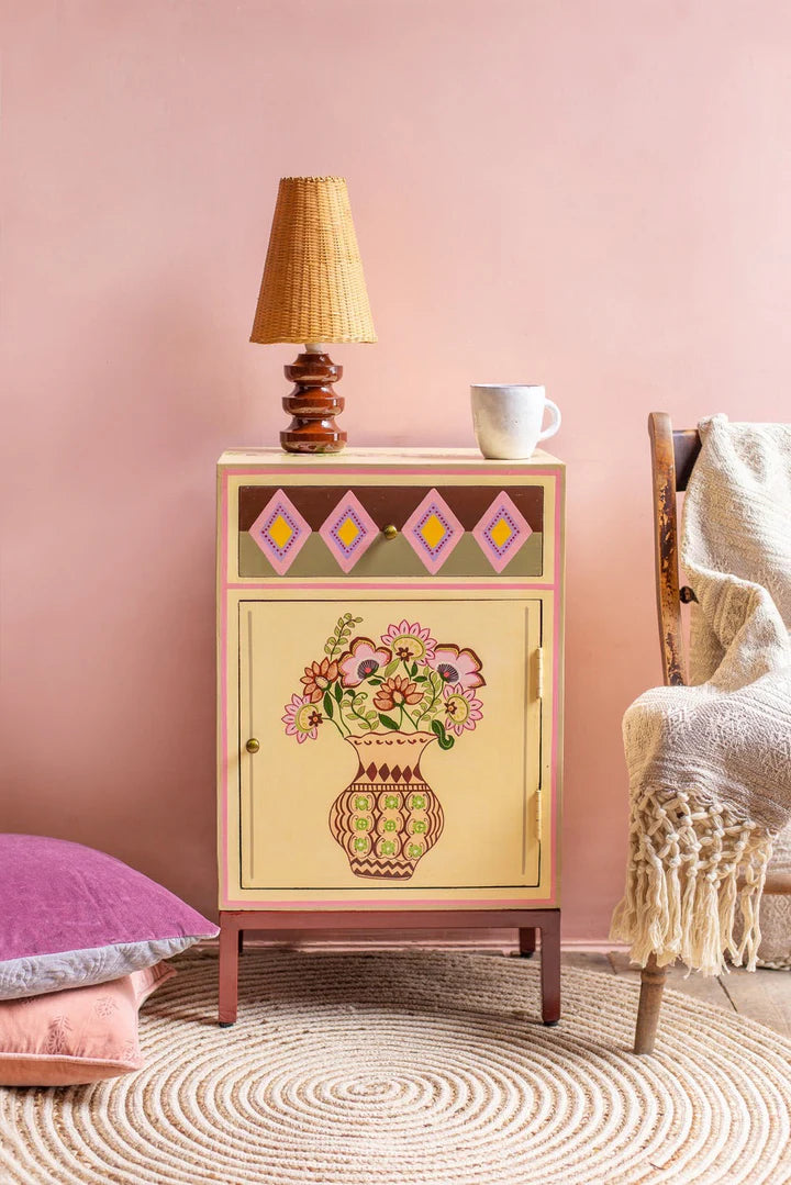 Avani Hand Painted Solid Wood Bedside Table 34