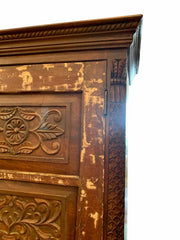 Hand Carved Vintage Single Door Solid Wooden Antique Door Cabinet Cupboard D142