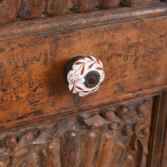 Antique Indian Hand Carved Solid Wood Almirah Cabinet Wardrobe 02