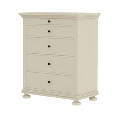 Blanc Indian Solid Wood Chest Of Drawers With 5 Drawers Tall Dresser