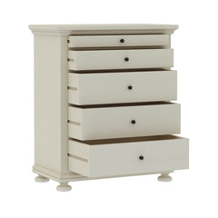 Blanc Indian Solid Wood Chest Of Drawers With 5 Drawers Tall Dresser