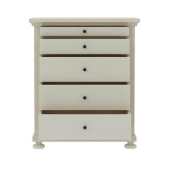 Blanc Indian Solid Wood Chest Of Drawers With 5 Drawers Tall Dresser