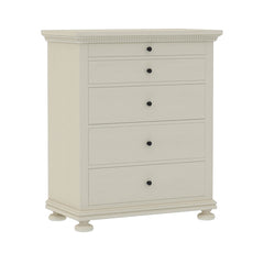 Blanc Indian Solid Wood Chest Of Drawers With 5 Drawers Tall Dresser