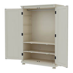 Blanc Indian Solid Wood Large White Wardrobe Cabinet