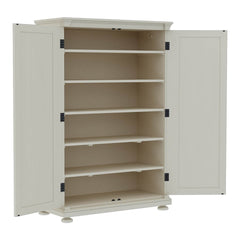 Blanc Indian Solid Wood Large White Wardrobe Cabinet