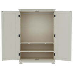 Blanc Indian Solid Wood Large White Wardrobe Cabinet