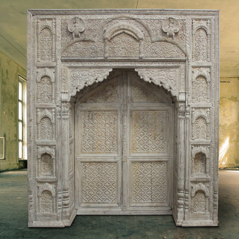 Indian Vintage Antique Hand Carved Solid Wood Door 133
