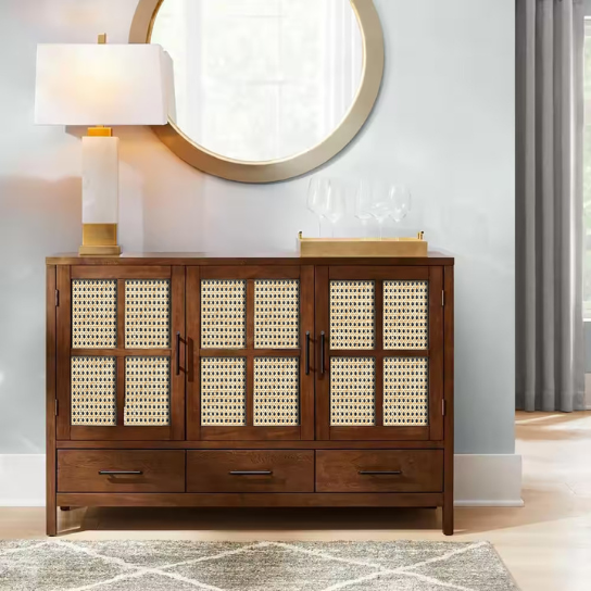 The Attic Cane Suzelle Solid Wood Sideboard Honey