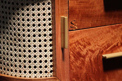 Rattan Elegance Series Solid Wood Cane Bedsides Table B3