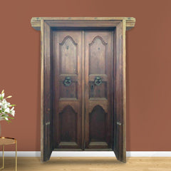 Indian Vintage Antique Hand Carved Solid Wood Door 76