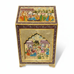 Indian Hand Painted Solid Wood Bedsides Table B6