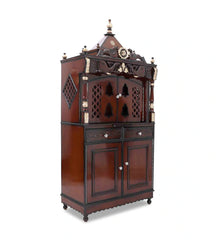 Large Sized Handmade Solid Wood Home Temple In Brown