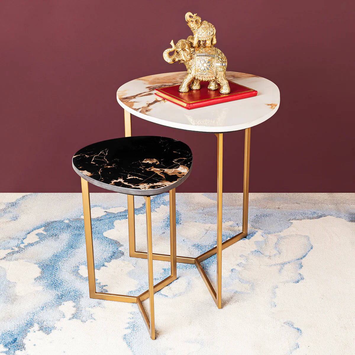 Contemporary Elegance Accent Set of 2 Nesting Side Tables – Make My Piece