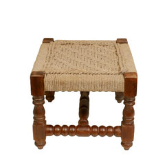 Indian Solid Wood Handmade Charpai Khat Manjhi Woven Charpai Ottoman Stool