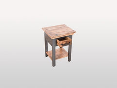 Solid Wood Industrial Side Table 1 Drawer