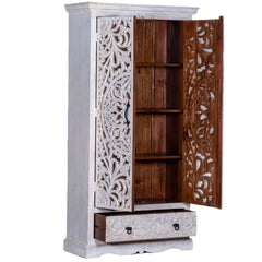 Kalah Solid Mango Wood Indian Hand Carved Wardrobe C13
