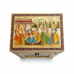 Indian Hand Painted Solid Wood Bedsides Table B6