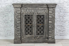 Jali Hand Carved Solid wood Cabinet Black 01