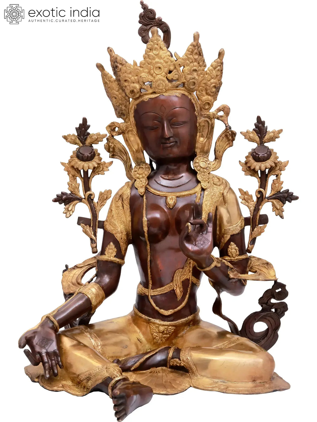 Indian Buddha Tibetan Buddhist Buddha In Brass Statue