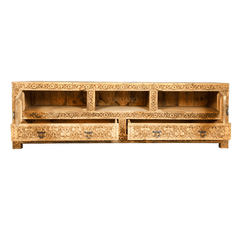 Indian Hand Carved Solid Wood TV Unit 17