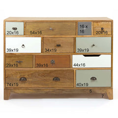 The Attic Contra Wooden Chest of Drawer Multicolor