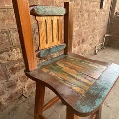 Indian Furniture Solid Hard Wood Reclaimed Timber Set of 2 Bar Chair 45x45x105CM