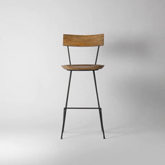 The Gileteen Metal and Wooden Seat Stool for Kitchen Bar Cafe Chair