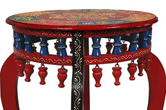 Pandora Hand Painted Multicolored Wooden Stool Side Table