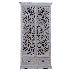 Kalah Solid Mango Wood Indian Hand Carved Wardrobe C13