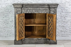 Jali Hand Carved Solid wood Cabinet Black 01