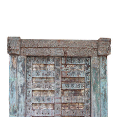 Indian Vintage Antique Hand Carved Solid Wood Door Multicolor 134