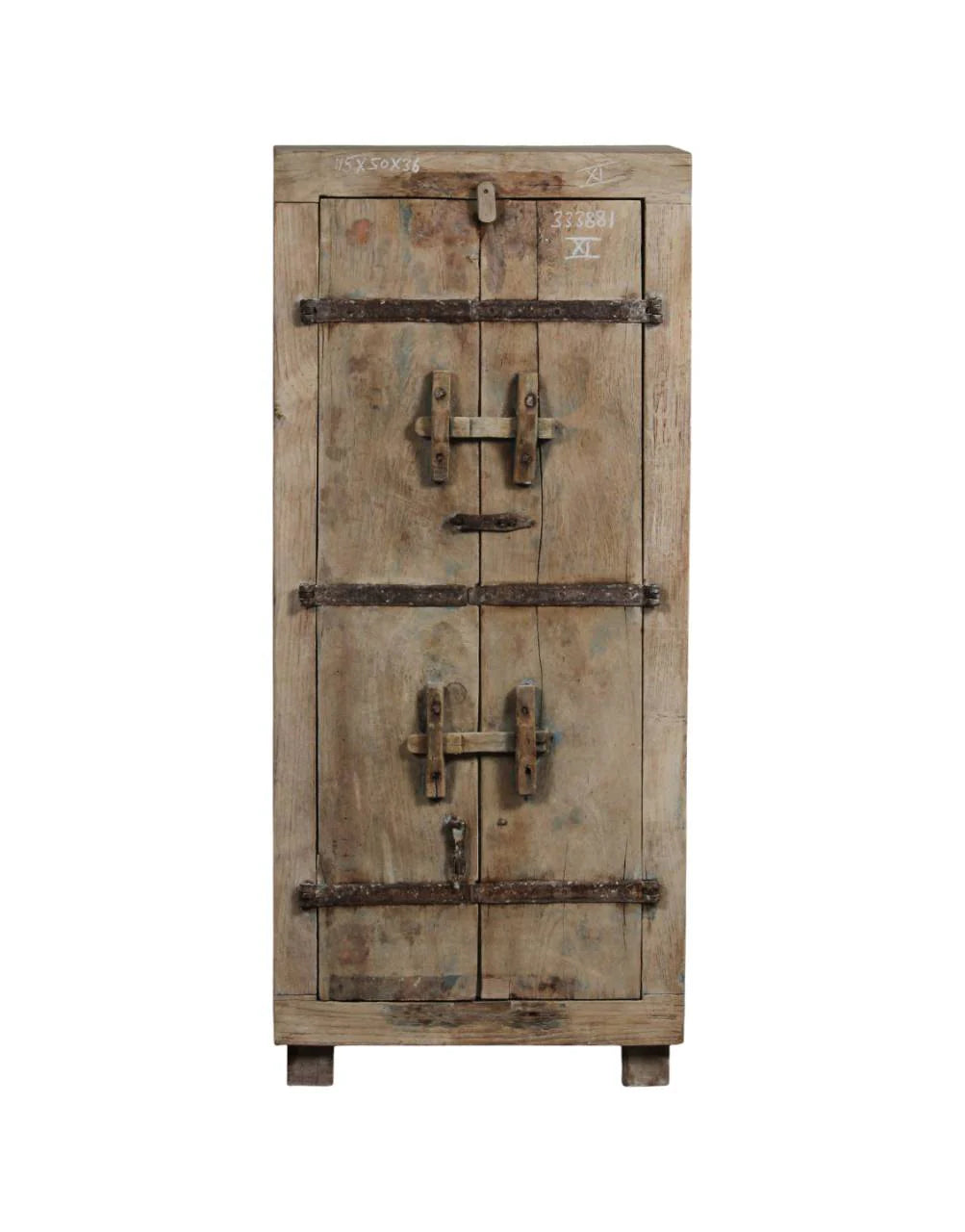 Indian Hand Carved Vintage Reclaimed Wood Cabinet D59