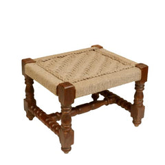 Indian Solid Wood Handmade Charpai Khat Manjhi Woven Charpai Ottoman Stool