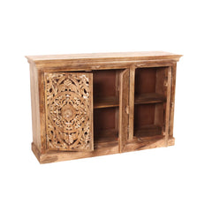 Indian Handmade Solid Wood 3 Door Carved Sideboard