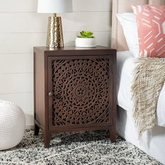Indian Hand Carved  Solid Wood Bedside Table 14
