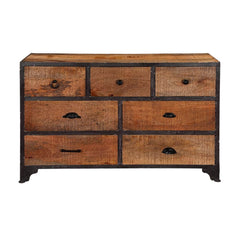 Barn industrial Indian Solid Wood 7 Drawer Standard Horizontal Dresser