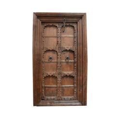 Indian Vintage Antique Hand Carved Solid Wood Door 77