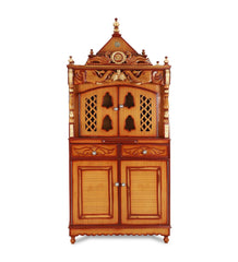 Large Sized Handmade Solid Wood Home Temple In Brown