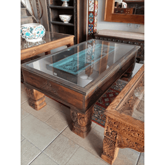 Indian Hand Carved Solid Wood Coffee Table C14
