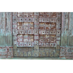 Indian Vintage Antique Hand Carved Solid Wood Door Multicolor 134