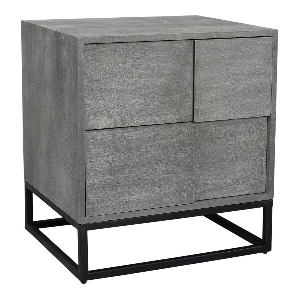 Industrial Storage Drawers Grey Felix Nightstand