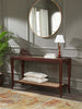Rattan Elegance Series Solid Wood & Cane With Glass Top Console Hall Table 26