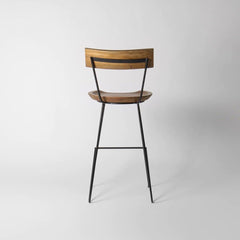 The Gileteen Metal and Wooden Seat Stool for Kitchen Bar Cafe Chair